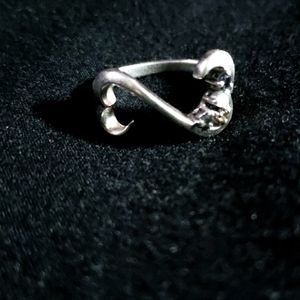 925 Sterling Silver Open Hearts Ring